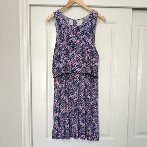 Motherhood Maternity Pink and Blue Sleeveless Dress